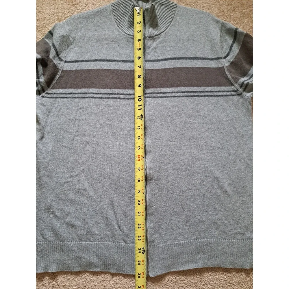 Banana Republic Men's Grey Long Sleeve Full Zipper Cardigan Sweater Large